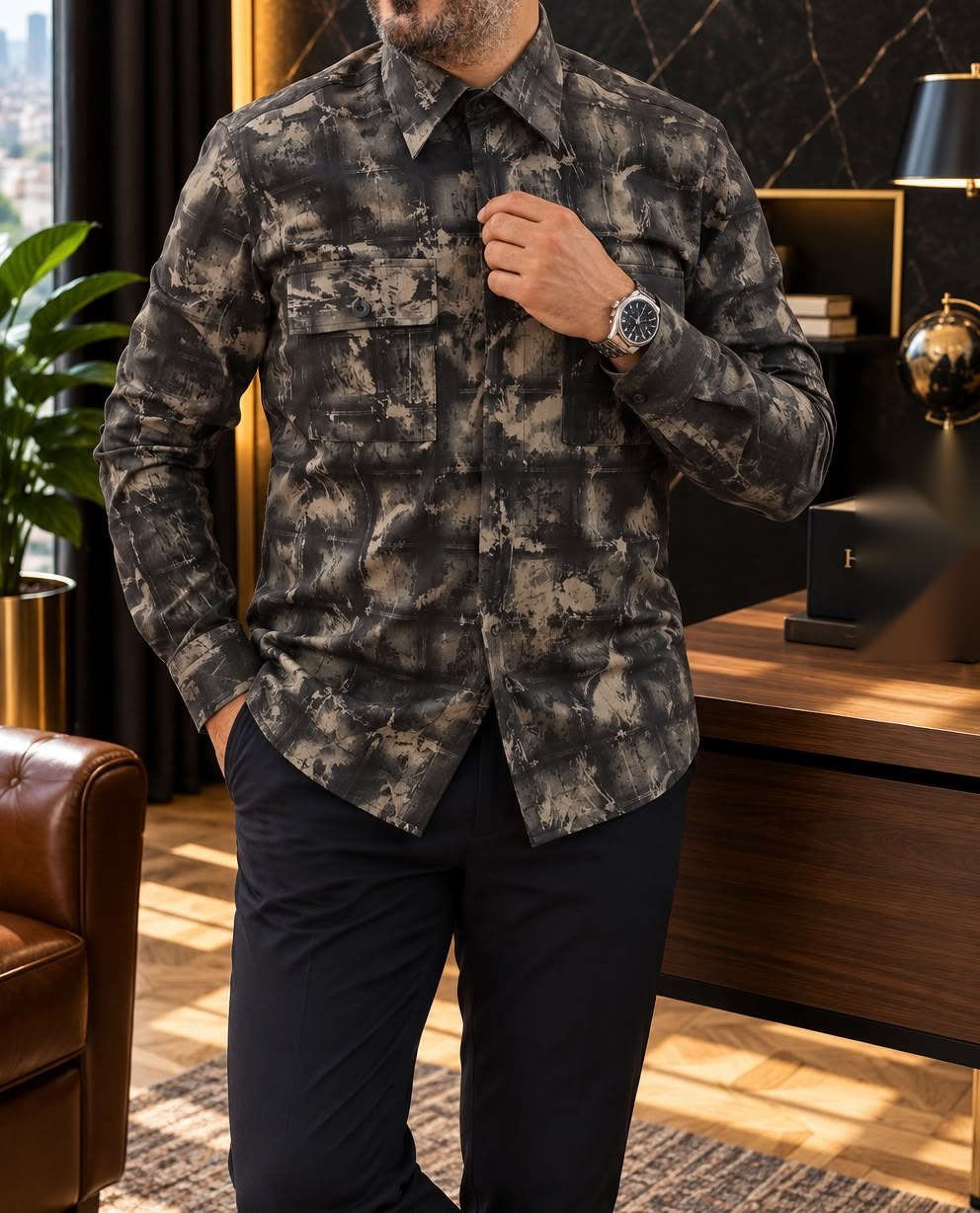 Chemise Imprimée Anthracite — anthracite