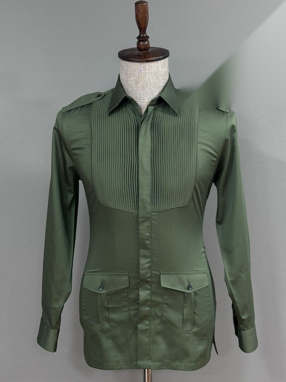 Chemise Plastron Olive — olive
