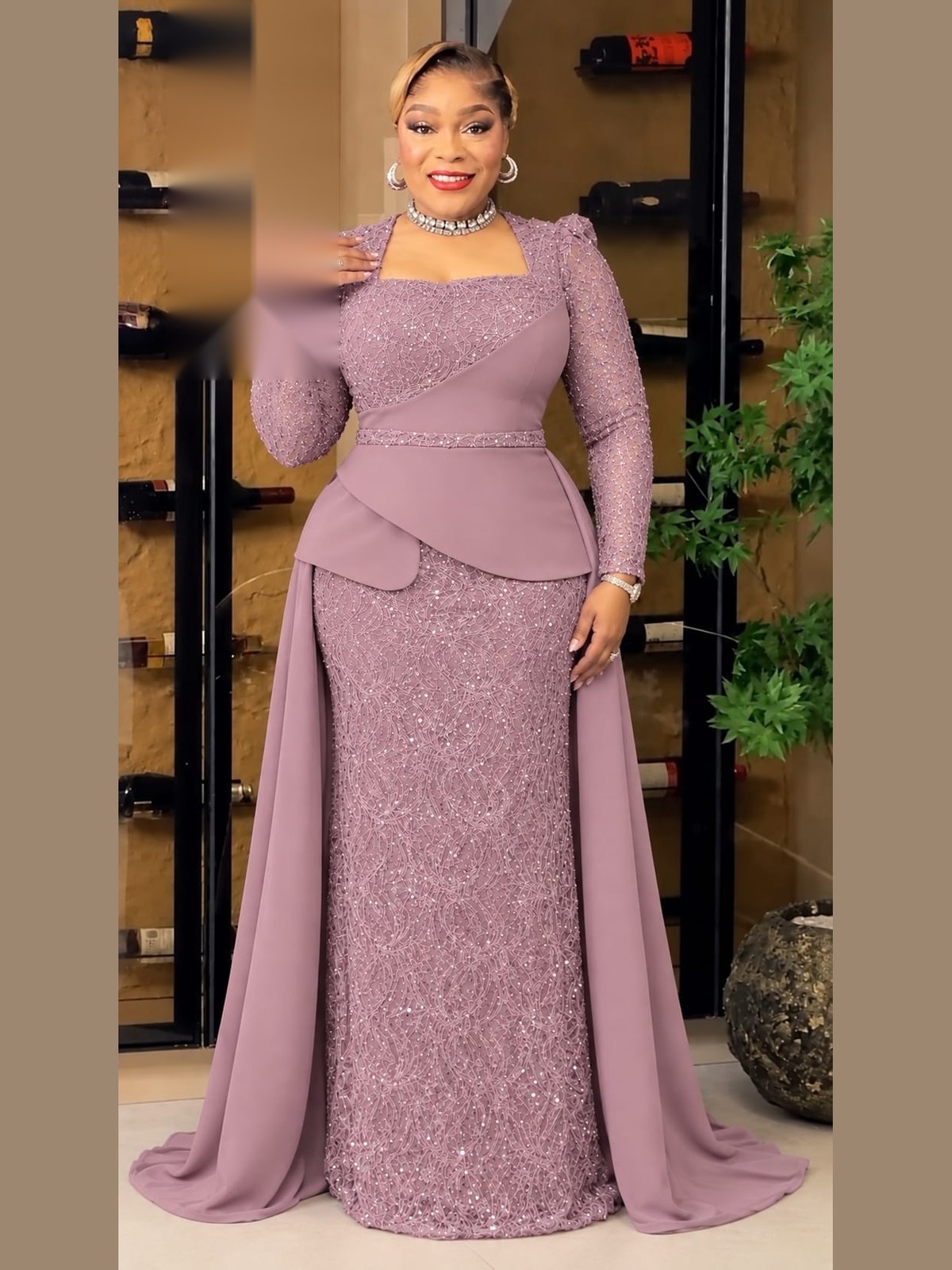Robe Perlée Cape Mauve — mauve